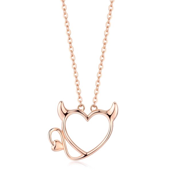 Colier din argint Rose Gold Heart of Little Devil