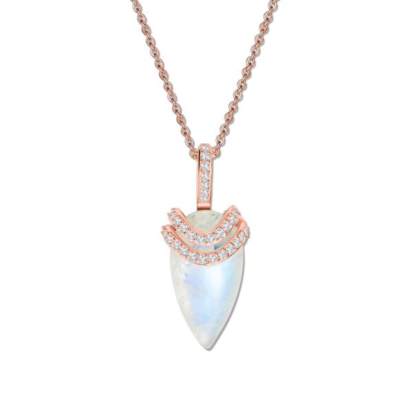 Colier din argint Rose Gold Magical Moonstone