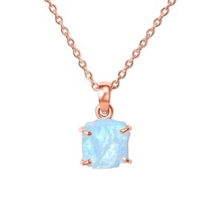 Colier din argint Rose Gold Moonstone Goddess