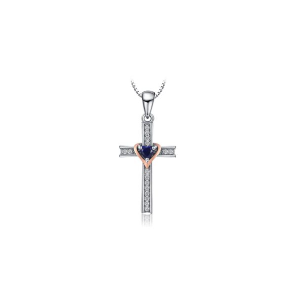 Colier din argint Sapphire Cross