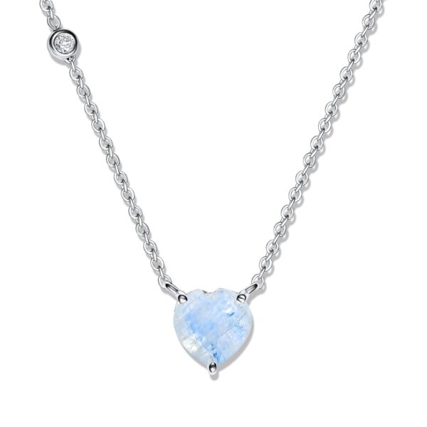 Colier din argint Silver Aimee Moonstone Heart