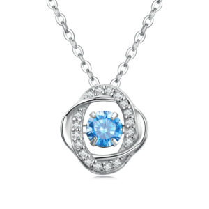 Colier din argint Silver Circle Blue Crystal