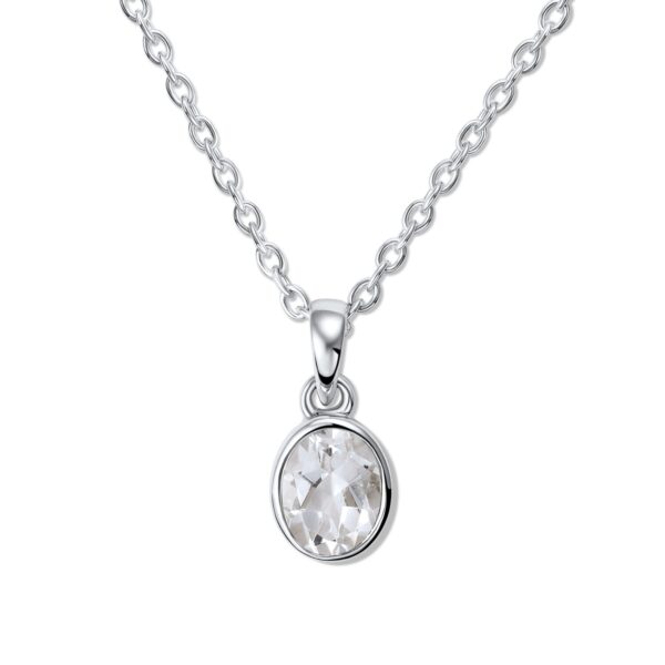 Colier din argint Silver Desiree White Topaz