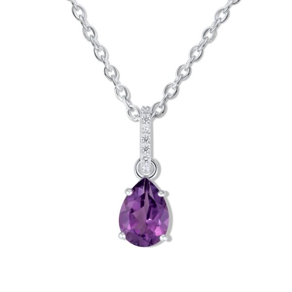 Colier din argint Silver Drop Amethyst