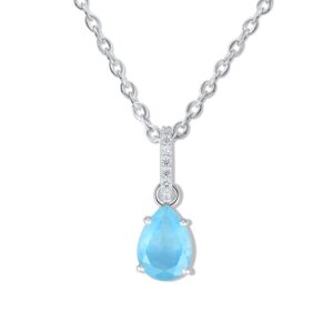 Colier din argint Silver Drop Aquamarine