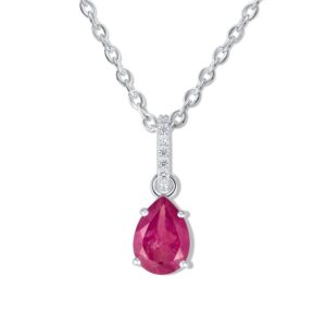 Colier din argint Silver Drop Ruby