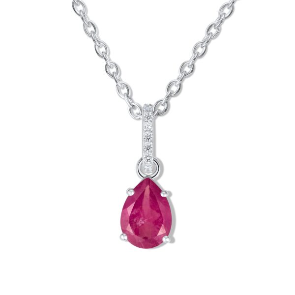 Colier din argint Silver Drop Ruby