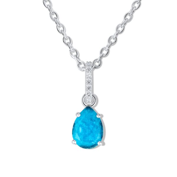 Colier din argint Silver Drop Turquoise