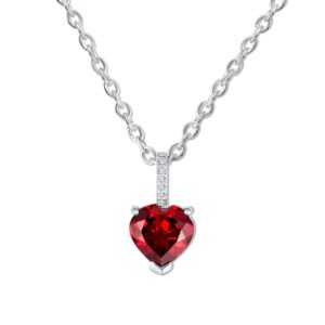 Colier din argint Silver Garnet Heart