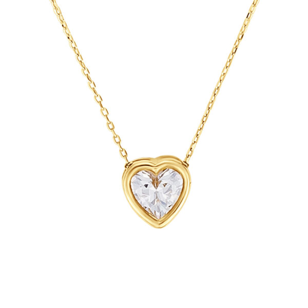 Colier din aur 14k Crystal Heart