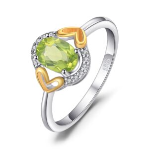 Inel de argint Gold Heart Peridot