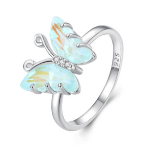 Inel din argint Elegant Turquoise Butterfly