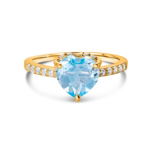 Inel din argint Golden Blue Topaz Heart