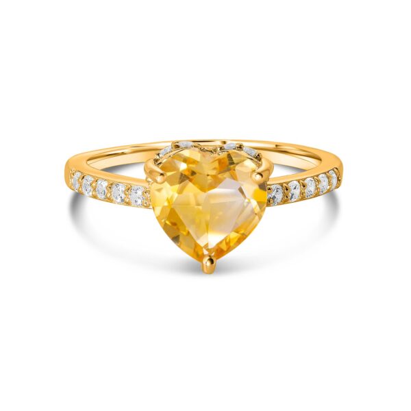 Inel din argint Golden Citrine Heart