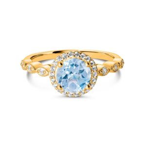 Inel din argint Golden Dreamy Blue Topaz