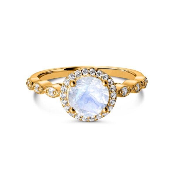 Inel din argint Golden Dreamy Moonstone