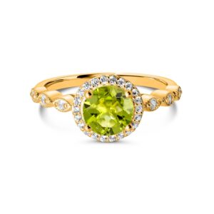 Inel din argint Golden Dreamy Peridot