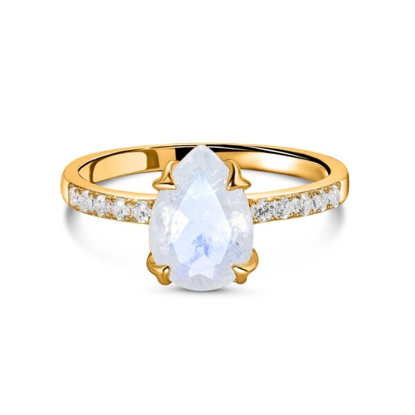 Inel din argint Golden Drop Moonstone