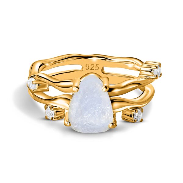 Inel din argint Golden Moonstone Eternal Embrace