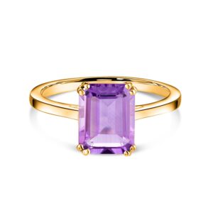 Inel din argint Golden Rectangle Amethyst Elegance