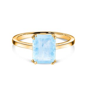 Inel din argint Golden Rectangle Aquamarine Elegance