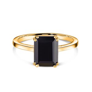 Inel din argint Golden Rectangle Black Tourmaline Elegance