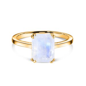 Inel din argint Golden Rectangle Moonstone Elegance