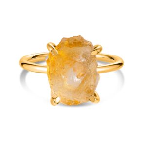 Inel din argint Golden Simple Citrine