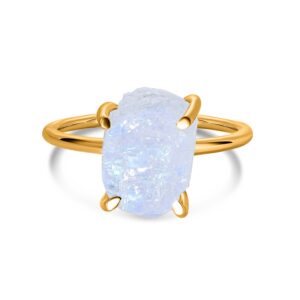 Inel din argint Golden Simple Moonstone