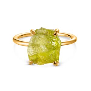 Inel din argint Golden Simple Peridot