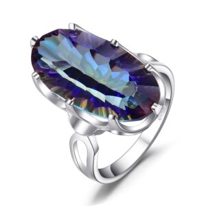 Inel din argint Mystic Big Oval Topaz