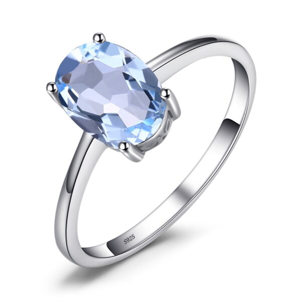 Inel din argint Oval Blue Topaz