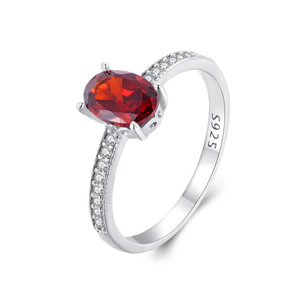 Inel din argint Oval Red Gem