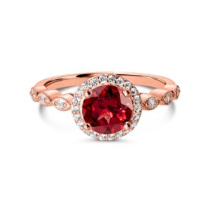 Inel din argint Rose Gold Dreamy Garnet