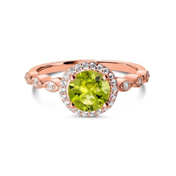 Inel din argint Rose Gold Dreamy Peridot