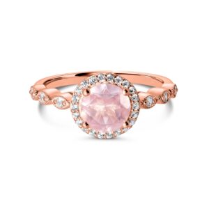 Inel din argint Rose Gold Dreamy Rose Quartz