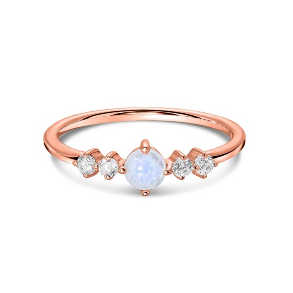 Inel din argint Rose Gold Graceful Moonstone Harmony