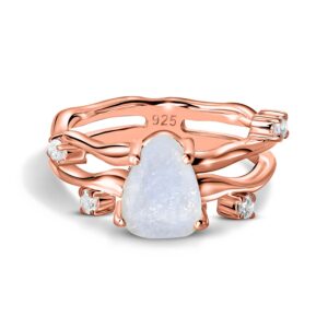 Inel din argint Rose Gold Moonstone Eternal Embrace