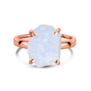 Inel din argint Rose Gold Moonstone Goddess