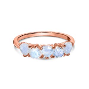 Inel din argint Rose Gold Moonstone Imperial Hearts