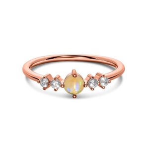 Inel din argint Rose Gold Opal Harmony