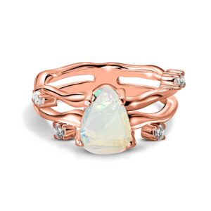 Inel din argint Rose Gold Opal Twilight