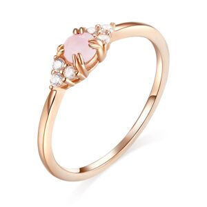 Inel din argint Rose Gold Pink Stone