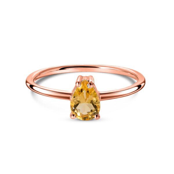 Inel din argint Rose Gold Serene Bliss Citrine