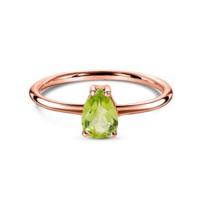 Inel din argint Rose Gold Serene Bliss Peridot