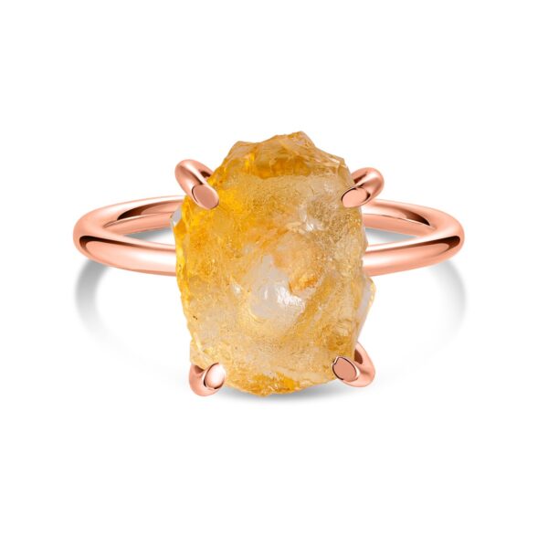 Inel din argint Rose Gold Simple Citrine