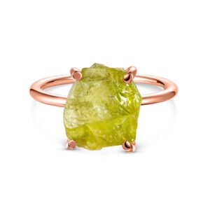 Inel din argint Rose Gold Simple Peridot