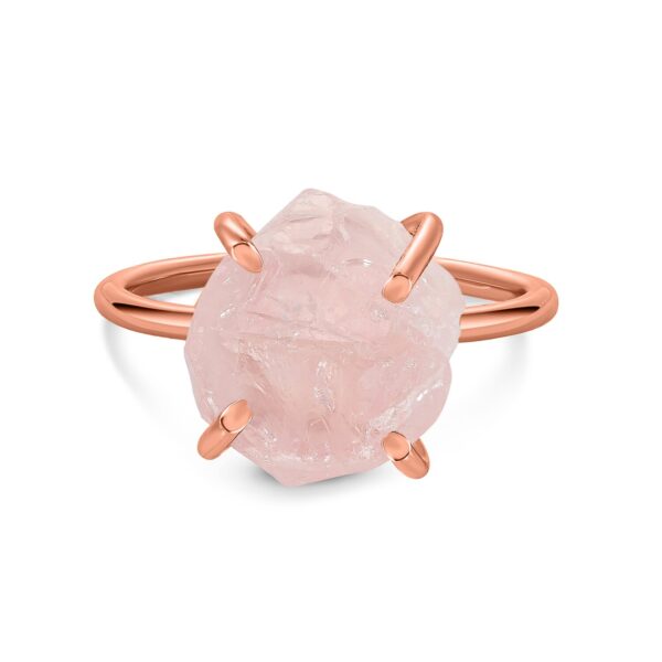 Inel din argint Rose Gold Simple Rose Quartz