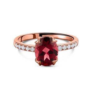 Inel din argint Rose Gold Splendid Garnet