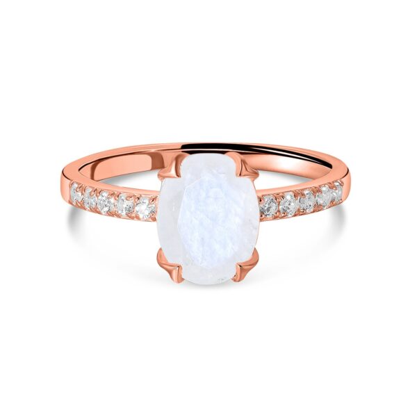 Inel din argint Rose Gold Splendid Moonstone